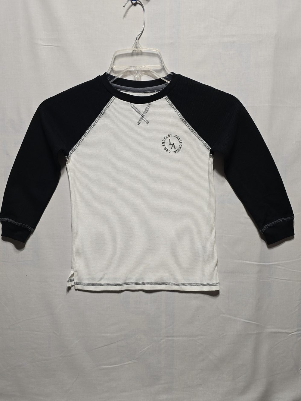 TEE Long Sleeve - Epic Threads. Raglan Long-Sleeve Tee White & Black,  LA Logo